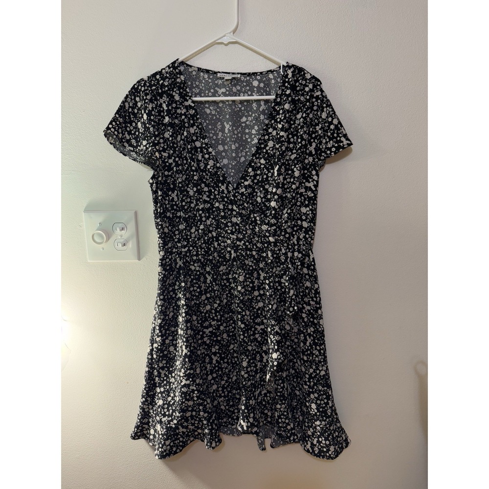 J Crew‎ Mercantile Black Beige Floral Dress Size M NWOT
